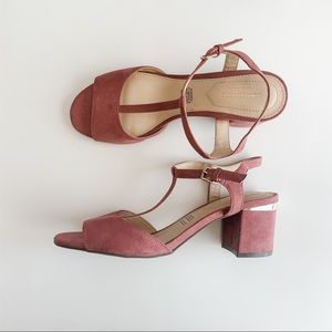 Liz Claiborne Pink Block Sandals Ankle Strap, 9